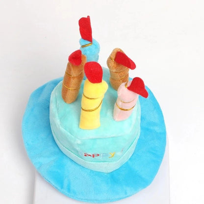 the BIRTHDAY CAKE DOG HAT - New Birthday Theme Dog Hat, Cute Blue/Pink Birthday Cake Hat, Cake Shape Pet Headwear Cap, Pet Gift