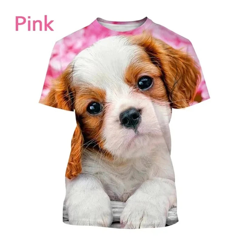 the COOL CAVALIER - Beautiful Cavalier Dog 3D Printed T-Shirt, King Charles Spaniel Fashion, Men/Women's Personality Hip Hop Casual T-Shirt Tees Tops