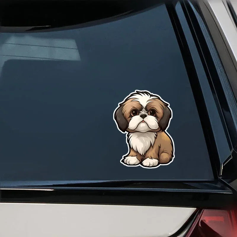 CUTE CHIBI SHIH TZU DOG Vinyl Car Sticker Decal Animal Decorative Easy to apply Wear resistant Car Sticker