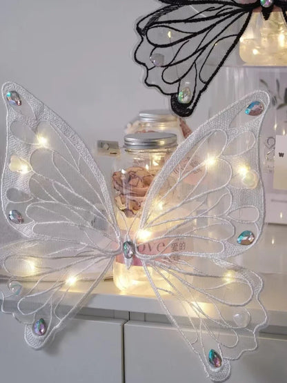 Dog wings glowing butterfly back decoration puppy summer clothes chest back decoration small dog Pomeranian Teddy Bigbear