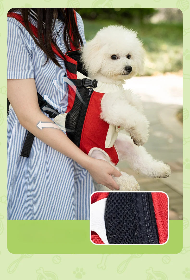 Pet Bag Dog Bag Portable Travel Backpack Outing Cat Mesh Chest Four-legged Backpack