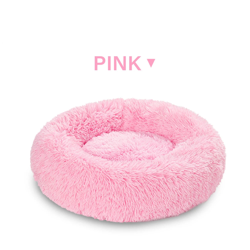 Calming Dog Bed for Small Dogs - Donut Washable Small Pet Bed, Anti-Slip Round Fluffy Plush Faux Fur Large Cat Bed