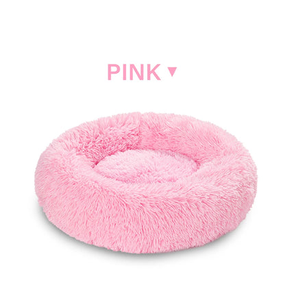 Calming Dog Bed for Small Dogs - Donut Washable Small Pet Bed, Anti-Slip Round Fluffy Plush Faux Fur Large Cat Bed