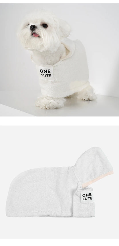 Pet Soft Bath Towel Super Absorbent Comfortable Cat and Dog Clothes Bathing Quick Drying Bears Malzis Bathrobe with Hat Cleaning