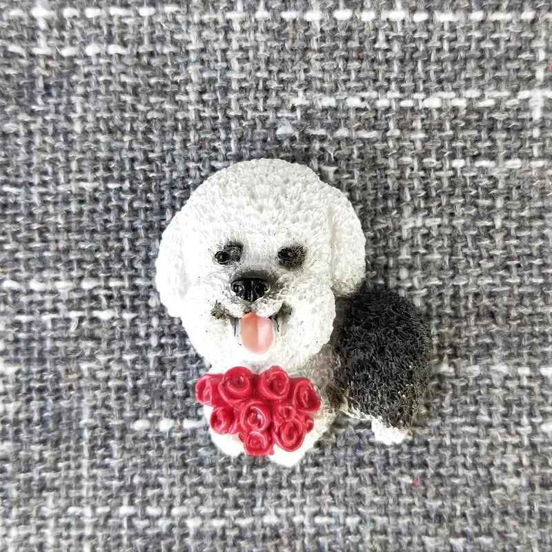 3D animal magnet refrigerator sticker simulation dog labrador Pug corgi Teddy Bichon resin Craft wall door home decoration gifts