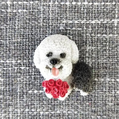 3D animal magnet refrigerator sticker simulation dog labrador Pug corgi Teddy Bichon resin Craft wall door home decoration gifts