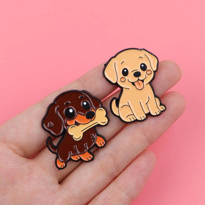 Cute Animals Dogs Cats Enamel Pins Cartoon Frogs Brooch Lapel Pin Badge on Backpack Clothing Accessories Fashion Jewelry Gifts