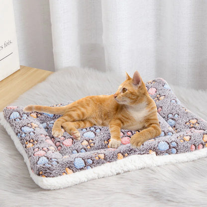 the PAW-NEST DOUBLE-SIDED MAT - Flannel Double-Sided Pet Mats, Short Plush Pet Sleeping Bed for Cats and Small Dogs, Cute Pet Pad Blanket, Warm Kitten Cushion