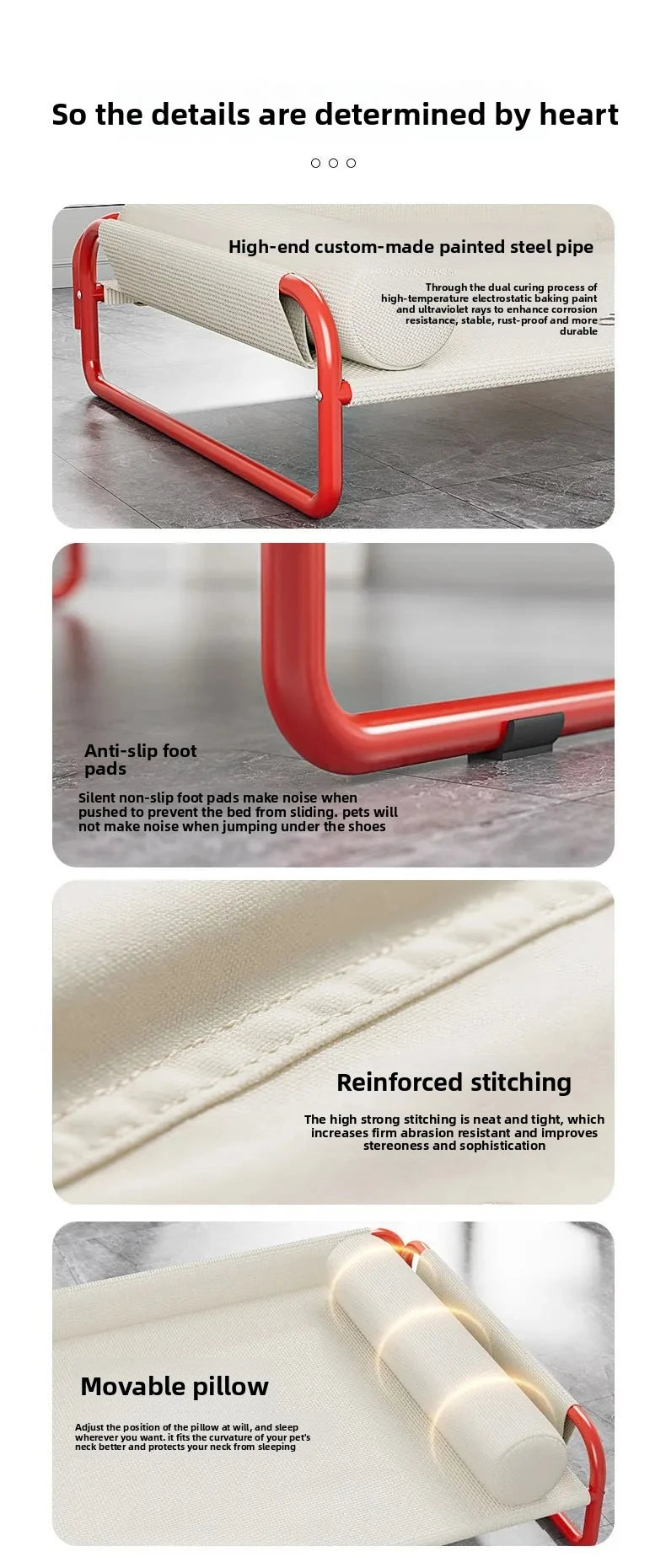 Dog camp bed summer kennel four seasons pet sofa off the ground moisture-proof medium and large removable dog bed