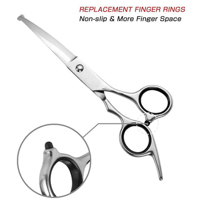 Pet Hair Scissors Grooming Stainless Steel Dog Scissors Pets Shears Animal Cutting Feet Ear Eye Hair Trimming