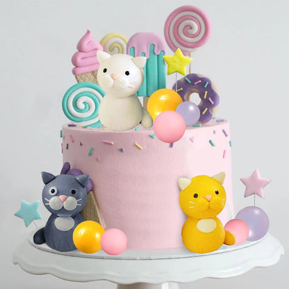 Dog Cake Topper Clay Figurines Puppy Star for Dog Theme Birthday Party Paw Cute Dog Pet Party Baby Shower Supplies