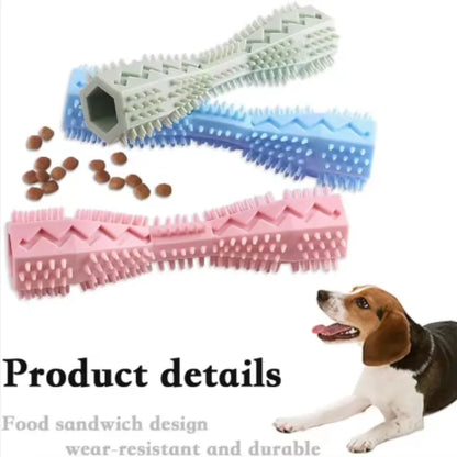 Dog Teething Toy Chew Stick Bite Resistant Fun Leak Proof Food Toy Pet Teether Cleaner Stick