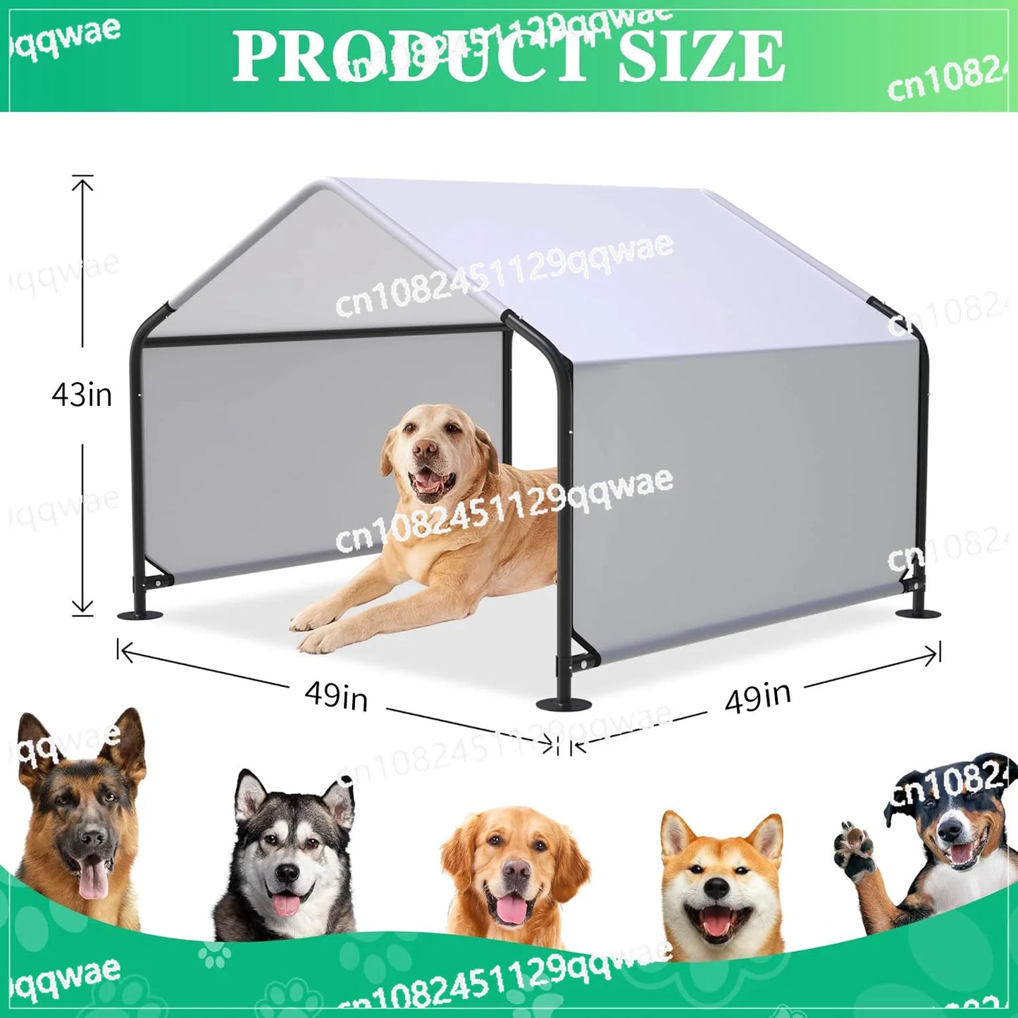 the DOGGY SUNSHADE - New Outdoor Kennel, Strengthened and Thickened Outdoor Pet Shading, Rain Shelter, Dog Tent, Sun Protection, Waterproof and Wind