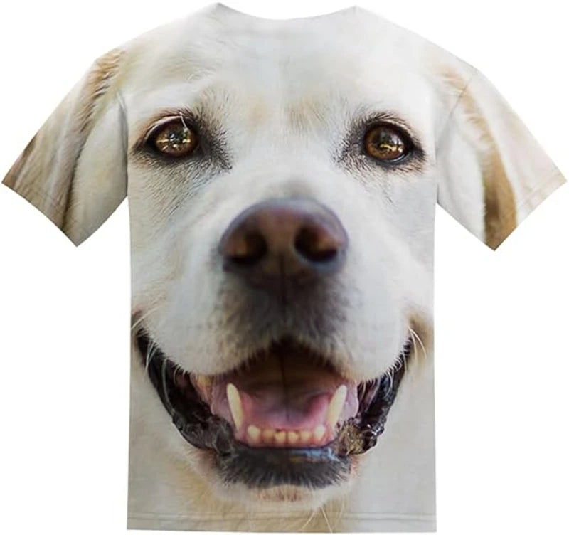 the GOOD BOY - Funny Dog Face Pattern 3D Print T-Shirt, Summer Men/Woman Casual Fashion Animal T-Shirts, Streetwear Kids Tees
