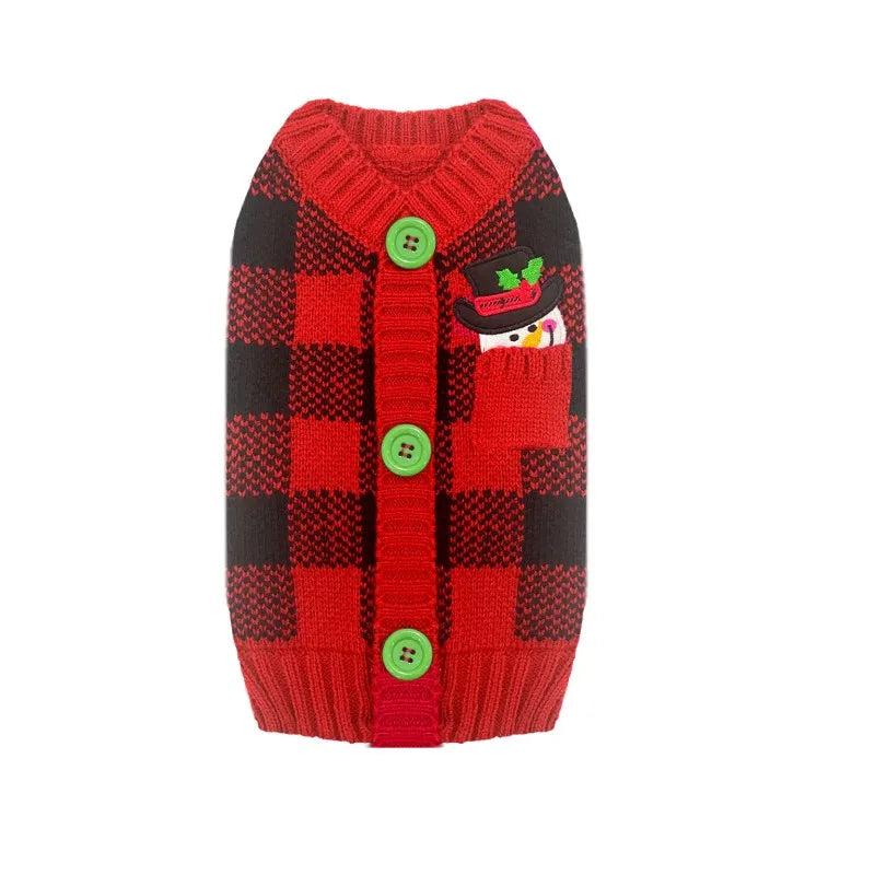 the PAW-LIDAY SWEATER - Christmas Warm Clothes for Dogs, Small/Medium/Large Dog Winter Sweater, Pet Clothing Knitted Coat, Cartoon Striped Big Dog Clothes