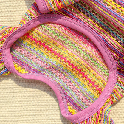 Summer Pet Clothes for Small Dogs Colorful Stripes Dog Jumpsuits Fashion Puppy Rompers Soft Cat Pajamas Pet Overalls Dog Outfits