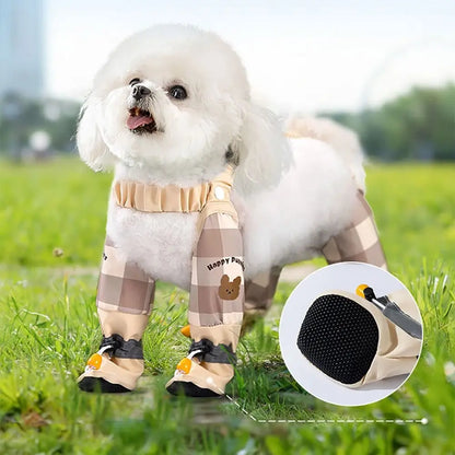Reflective Stripe Pet Strolling Going Out Pants Adjustable Full Leg Protection Dog Boot Leggings Waterproof Dust-proof