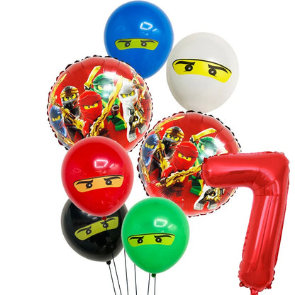 New Cartoon Ninjas Theme Birthday Party Decoration Plates Cups Disposable Tableware Banner Balloon For Kid Event Supplies