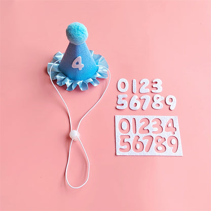 Dog Birthday Scarf Hat Set Cat Birthday Party Supplies Pet Scarf Puppy Birthday Lace Hat Scarf for Small Medium Dog Pet