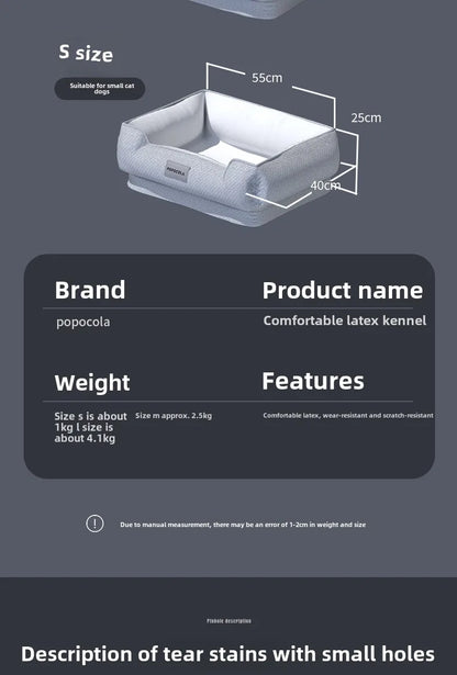 Natural Latex Pet Bed Winter Warm Dog Nest Removable Pet Sleeping Mat Anti-Mite and Antibacterial Cat Bed Soft Foam Pet Mattress