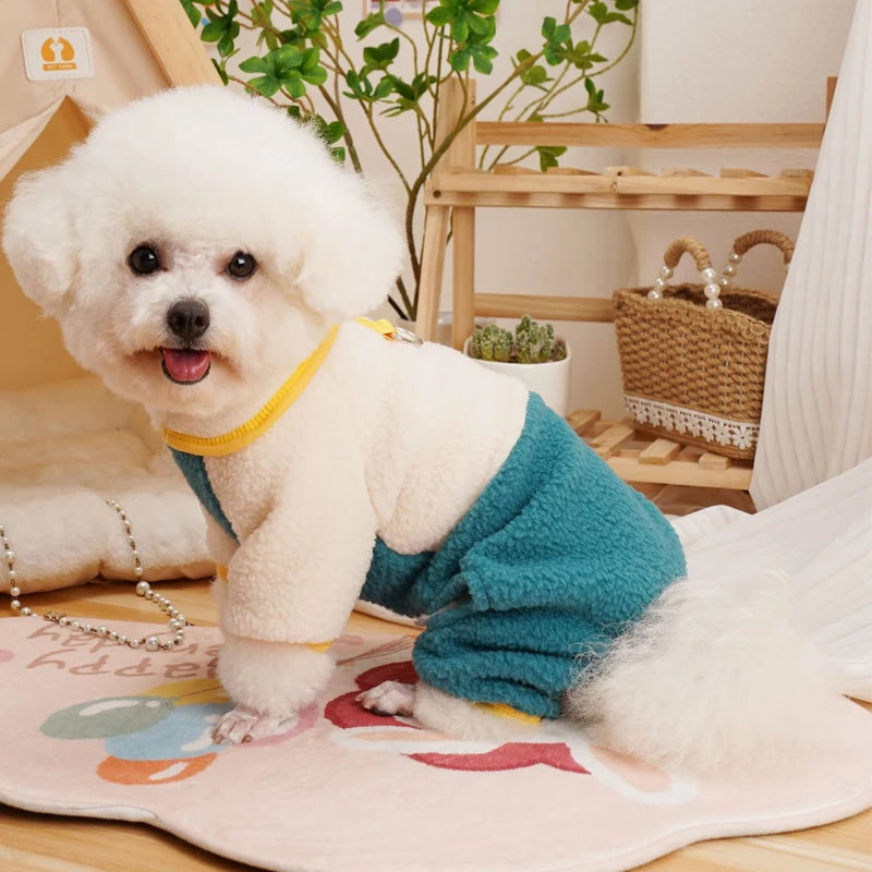 Fleece Pet Dog Clothes Winter Costume Cat Dog Jumpsuit Bodysuit For Small Dogs Chihuahua York Puppy Cat Pajamas Overalls Suit XL