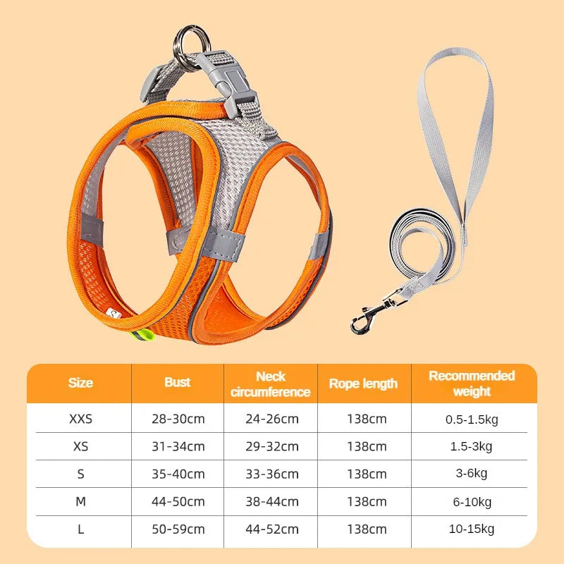 the TINYTREK HARNESS SET - Puppy Harness Set, Dog Accessories, Adjustable Puppy and Cat Harness Vest, French Bulldog, Chihuahua, Small Dog Collar, Pet Leash Dogs