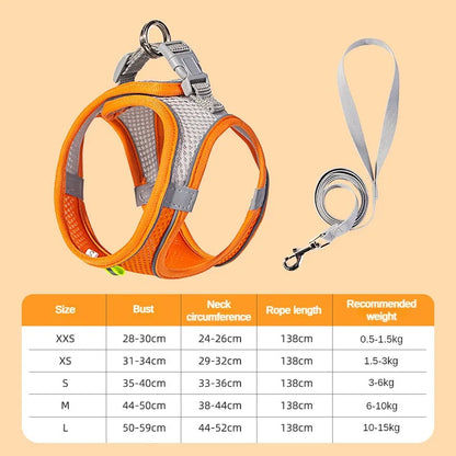 the TINYTREK HARNESS SET - Puppy Harness Set, Dog Accessories, Adjustable Puppy and Cat Harness Vest, French Bulldog, Chihuahua, Small Dog Collar, Pet Leash Dogs