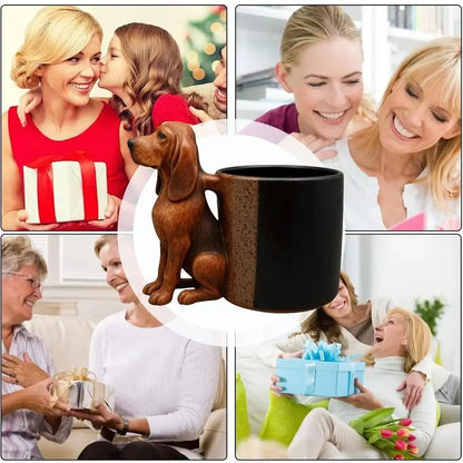 With Handle Dachshund Coffee Mug Puppy Design Adorable Puppy Decoration 3D Animal Mug Handcrafted Dog Lovers Drinkware
