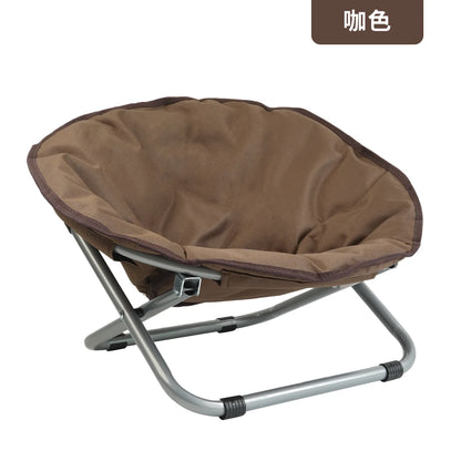 Folding Pet Bed Chair Portable Round Elevated Cat Bed Waterproof Puppy Chair Pet Moon Bed Two Height Adjustments Pet Gift