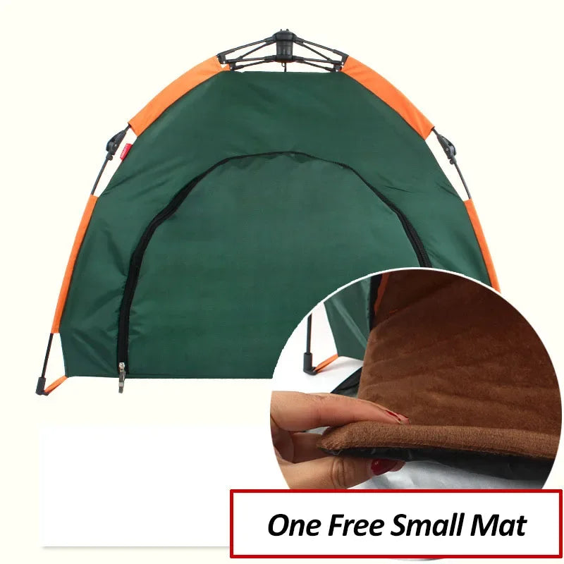 the HAPPY CAMPER - Pet Tent Portable Automatic Folding Teepee, Dog Bed House with Cushion, Easy Assemble Fit Golden Retriever - Husky Outdoor/Indoor