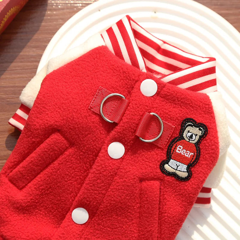 Puppy Coat With D Ring Outdoor Jacket for Small Medium Dog Button Fleece Clothing for Roppa Perro Sport Suit for Cat Wholesale