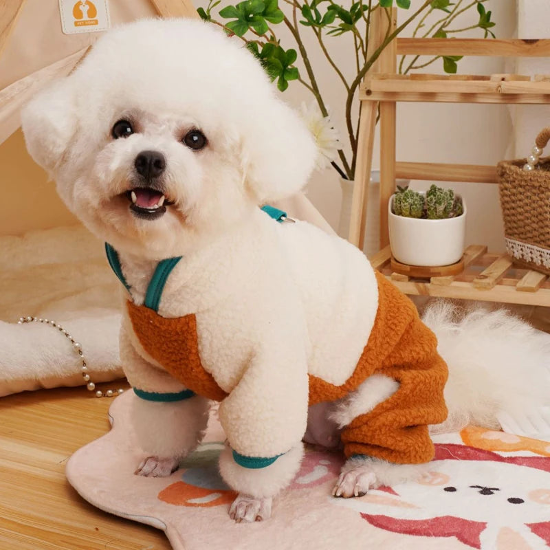 Fleece Pet Dog Clothes Winter Costume Cat Dog Jumpsuit Bodysuit For Small Dogs Chihuahua York Puppy Cat Pajamas Overalls Suit XL