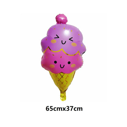 7 Piece Set Donut Ice Cream Five-Pointed Star Aluminum Mold Candy Confetti Balloon Baby Shower Girl Birthday Party Decoration