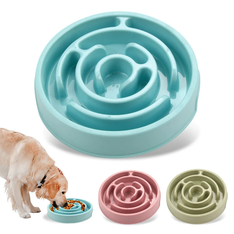 Pet Dog Slow Feeder Bowl PP Plastic Non Slip Puzzle Bowl Anti-Gulping Pet Cat Slower Food Feeding Dishes Puppy Bowl Dog Supplies