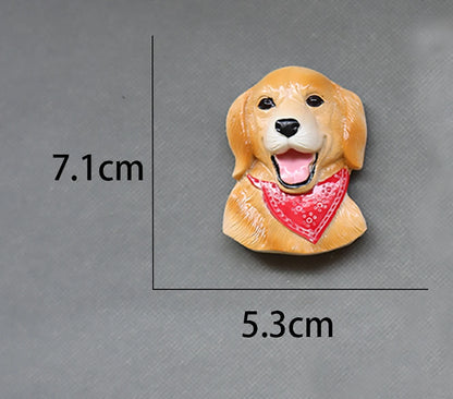 3D pet dog resin magnetic refrigerator sticker simulation corgi,Yorkshire,Golden Retriever,Magnetic sticker home decoration
