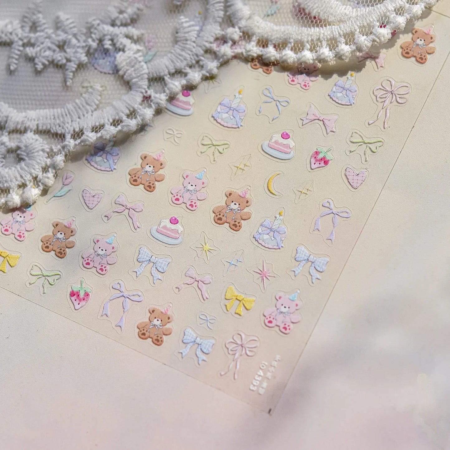 Colorful Balloon Cute Puppy Flower Cherry Bowknot Love Happy Dog Animal Self Adhesive Nail Art Sticker Decoration Manicure Decal