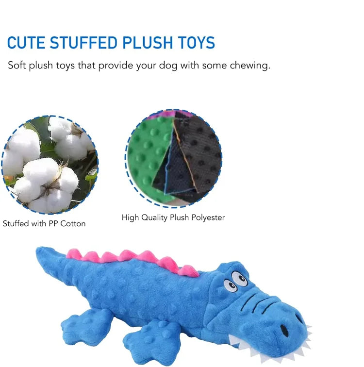 Pet Plush Toy Dog Sound Crocodile Animal Shape Toy Interactive Dog Teeth Clean Chew Toy Pet Supplies For Small Meduim Large Dog