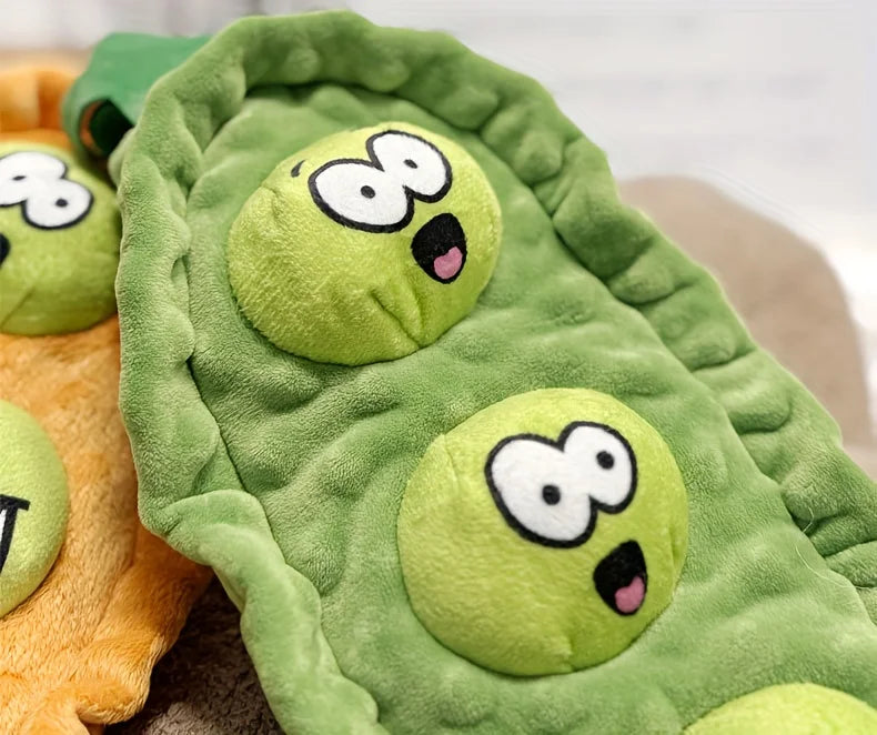 Plush Dog Sniffing Toys Interactive Pet Pea Toys for Small Medium Dogs Puzzle Bite-Resistant Puppy Squeaky Toy Dog Accessories