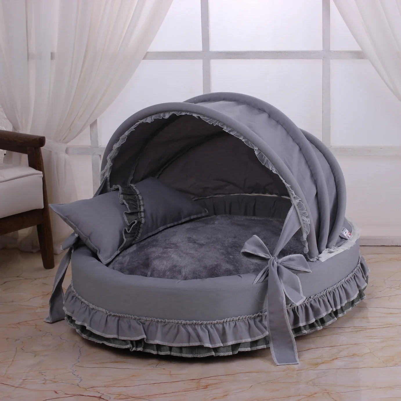 Comfortable Pet Sofa Cradle Dog Bed Overall Washable Luxury Kennel Dog Round Bed