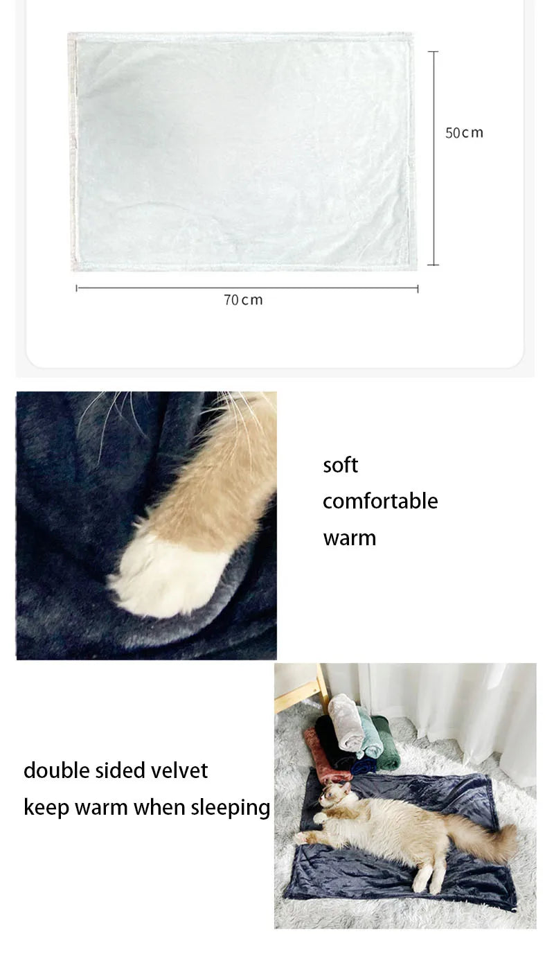 Soft Thickened Warm Dog Blanket, Washable Pet Sleeping Blanket, Cats Bed Mat Puppy Kitten Nest Pads Pet Accessories