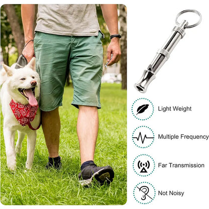 1/2Pcs Dog Whistle To Stop Barking, Adjustable Sound Pitch Dog Whistle With Keychain, Professional Recall Pet Puppy Cat Dog