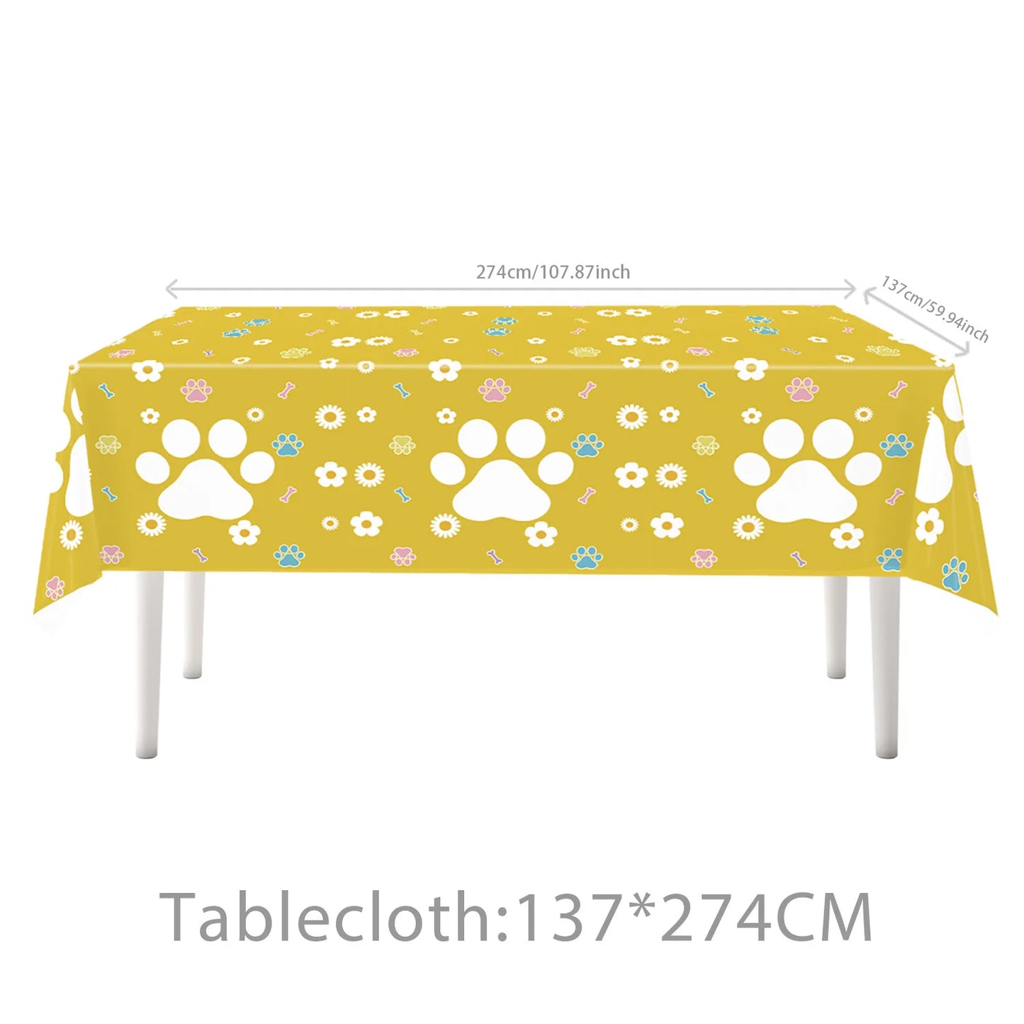 Boys Girls Birthday Disposable Tableware Party Decor Dog Paw Prints Plates Cups Napkin Baby Shower Birthday Party Supplies