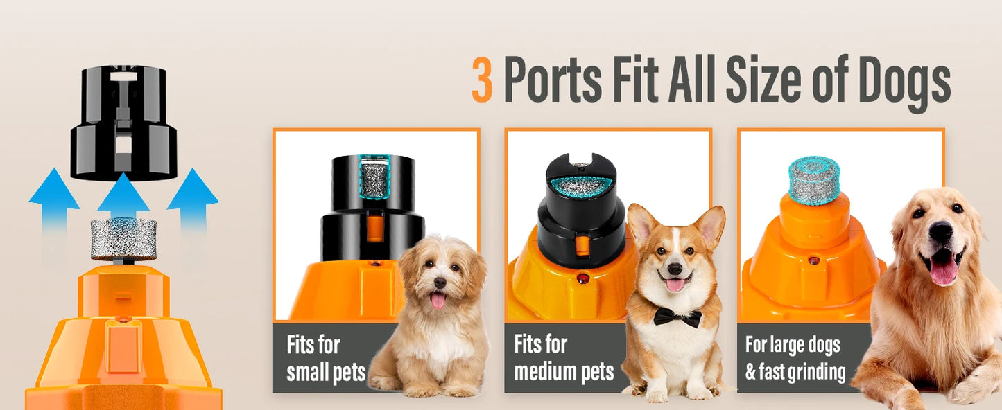 6-Speed Dog Nail Grinder  Enhanced Pet Nail Grinder Super Quiet Rechargeable Electric Dog Nail Trimmer Painless paws grooming