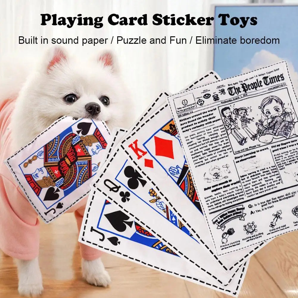 Newspaper Dog Toys Simulation Newspaper Paper Playing Cards Rubbing Sound Small Medium Chew Dog Toys Bite Resistant Tissue