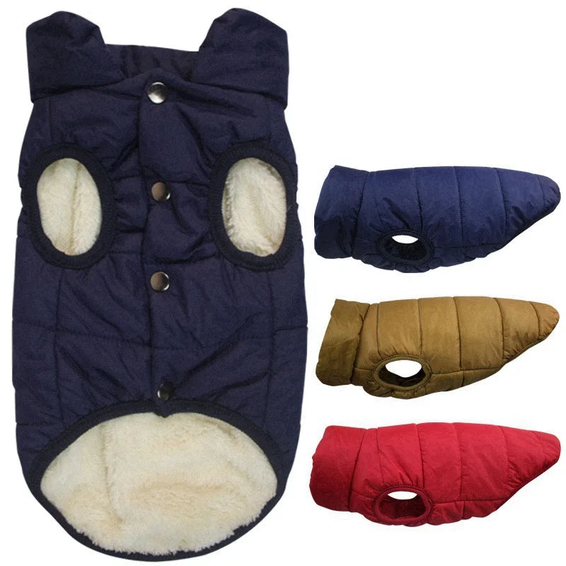 Winter Pet Dog Coat Winter Warmth Clothes Winter Dog Vest With Integrated Keep Warm Fleece Back Zipper For Small Medium Dog