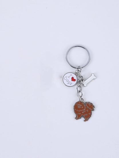 Pet dog car keychain pendant creative metal accessories key ring holiday gifts