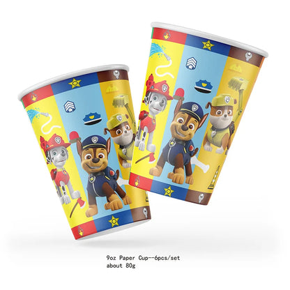 Paw Patrol Dark green dog disposable Birthday Party Decorations Tableware Balloons Birthday Decor Party Supplies Gifts for Boys