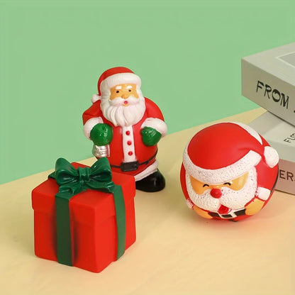 the HOLIDAY HOWL PACK - 5PCS Christmas Themed Dog and Cat Toys, Sound Making Chew Toys for Pet, Teeth Grinding Holiday Themed Pet Accessories