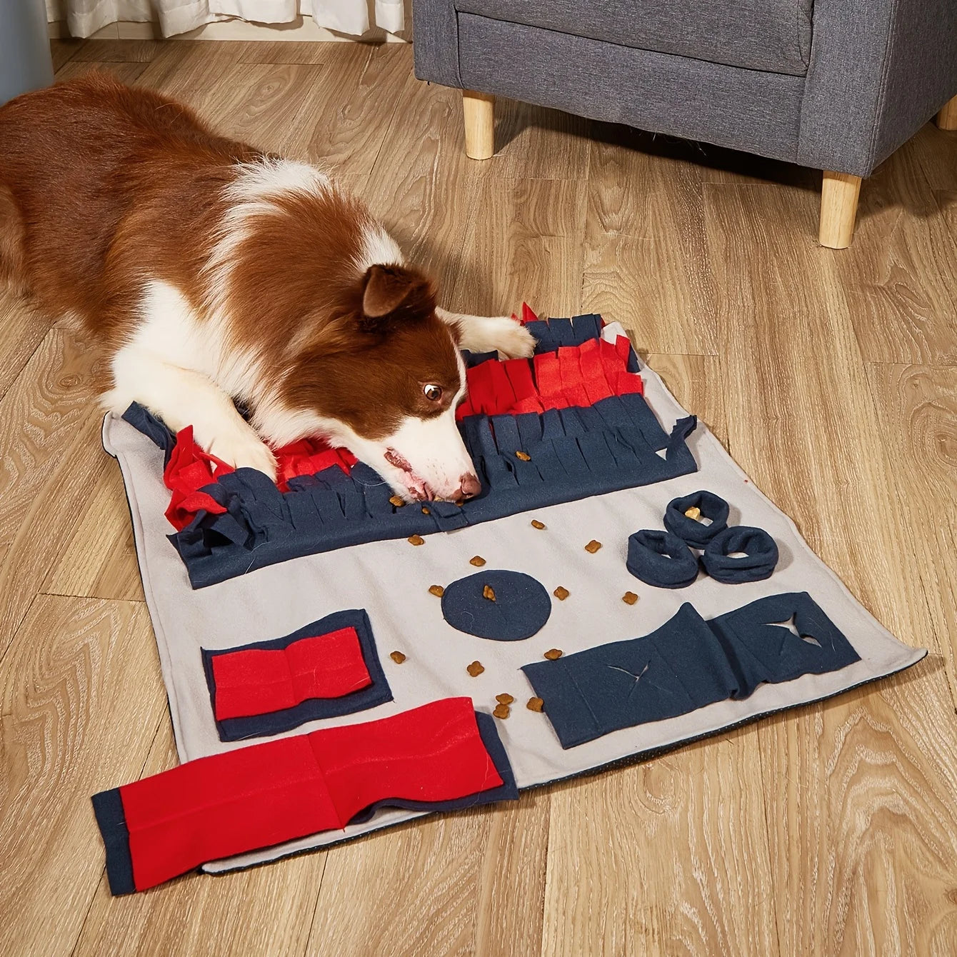 Dog Snuffle Mat for Dogs  Reduces Boredom & Anxiety Slow Eating & Smell Training Dog Brain Stimulating Toys ( Square)