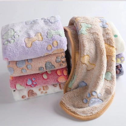 Pet Blanket Encrypted Fleece-lined Double-sided Flannel Blanket Autumn Winter Quilt Warm Blanket Dog Bed Pad Cat Dog Supplies